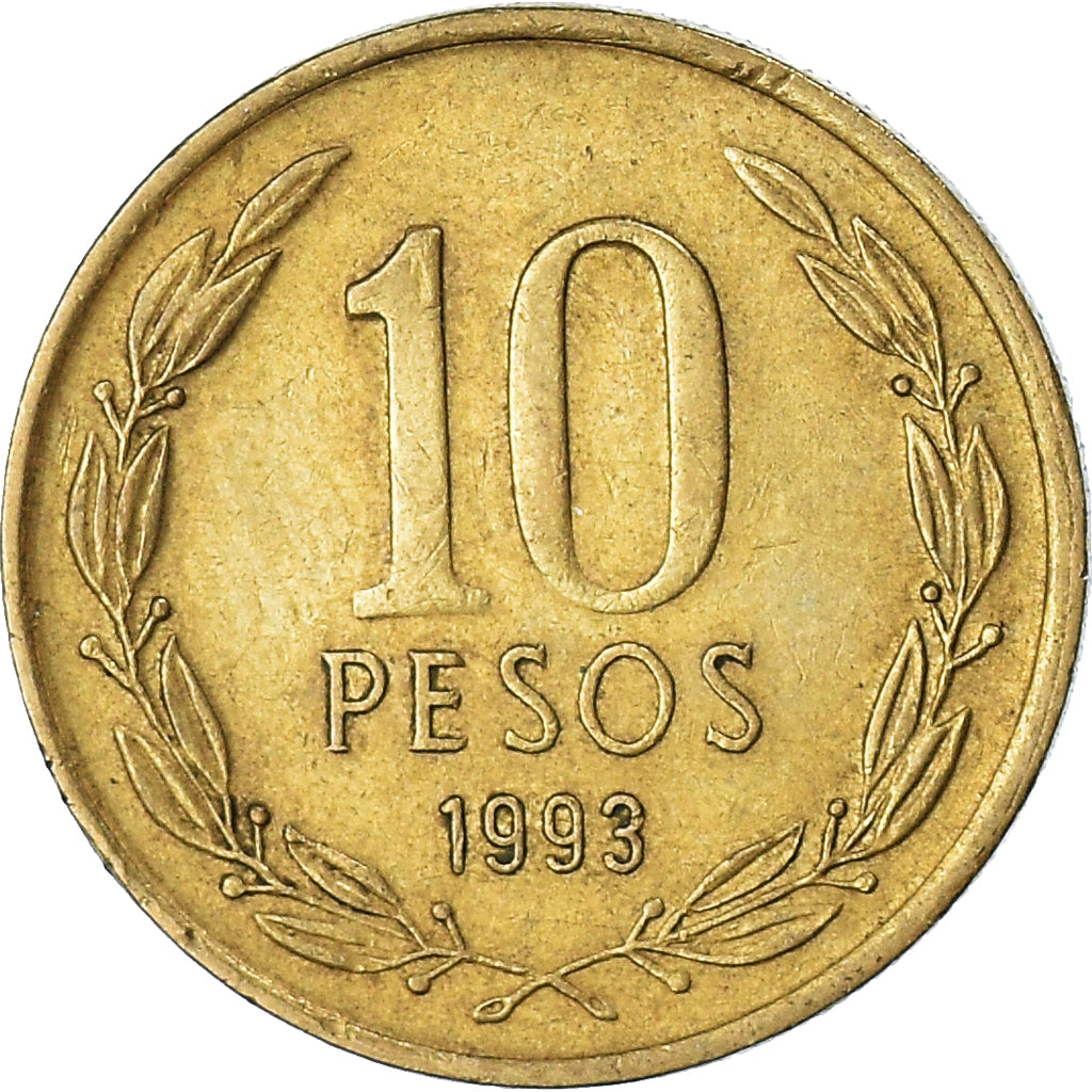 Coin, Chile, 10 Pesos, 1993