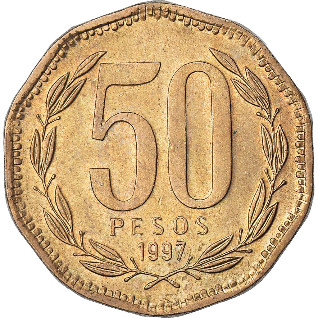 Coin, Chile, 50 Pesos, 1997