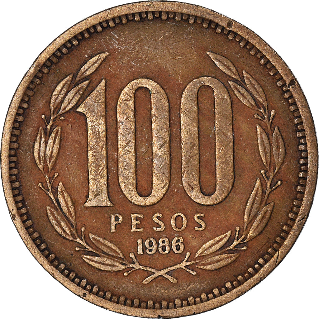 Monnaie, Chili, 100 Pesos, 1986