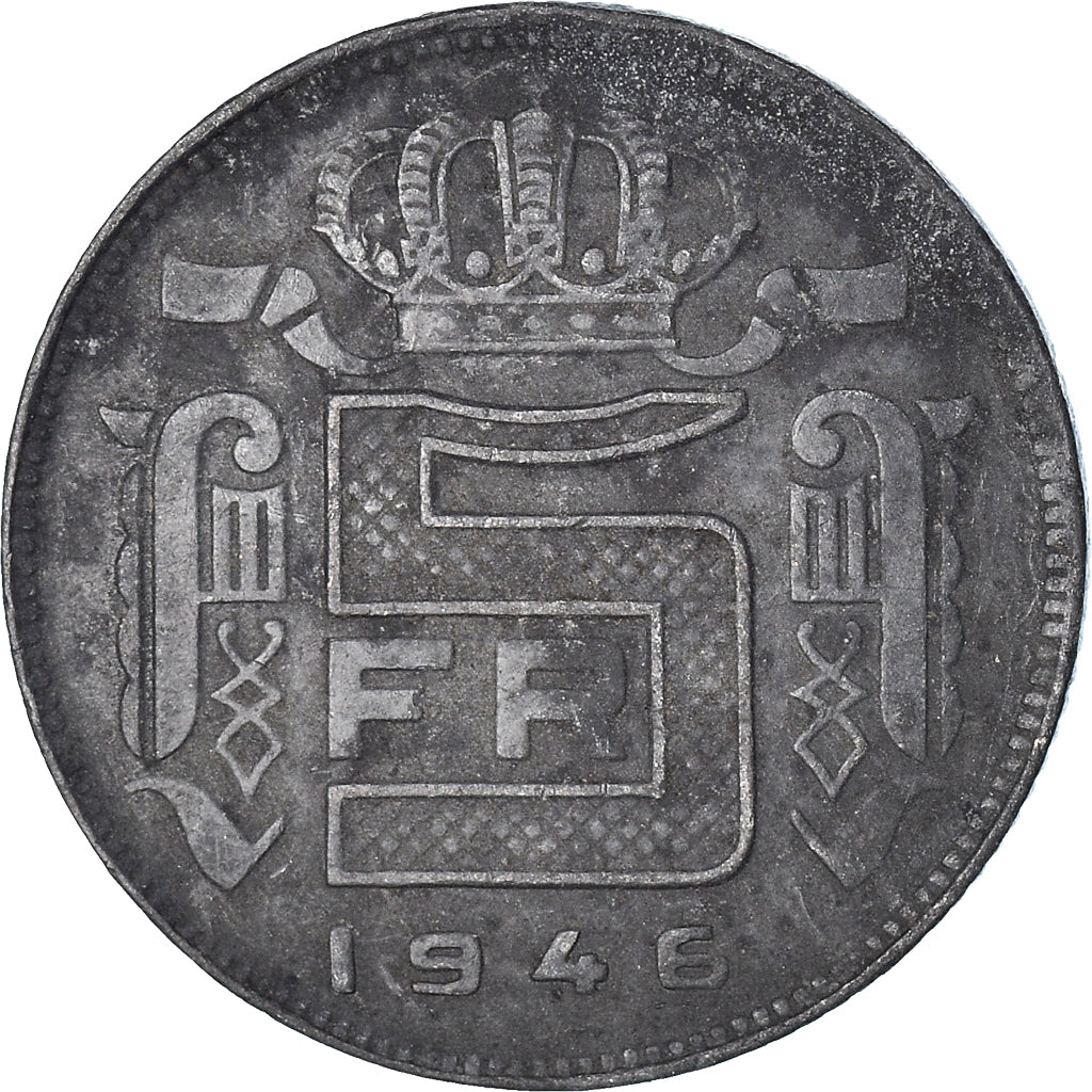 Münze, Belgien, 5 Francs, 5 Frank, 1946