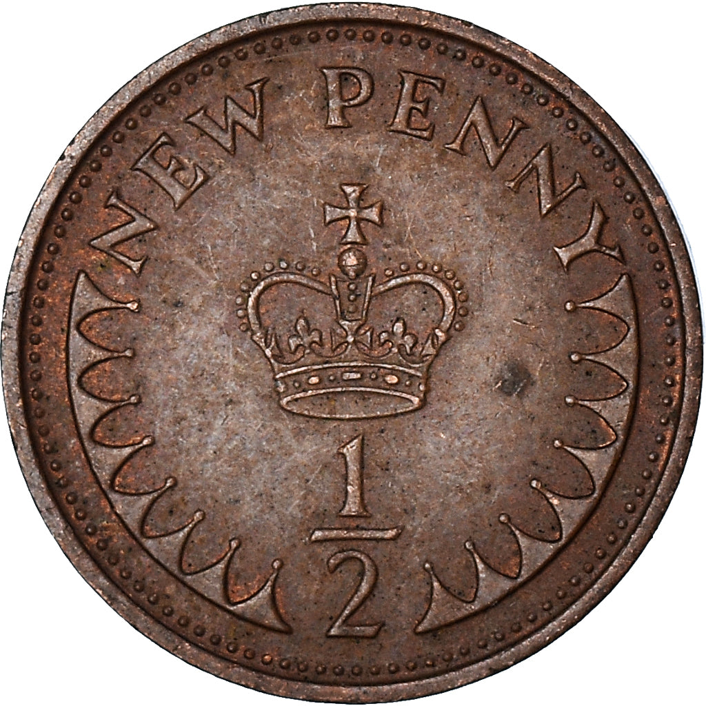 Monnaie, Grande-Bretagne, 1/2 New Penny, 1971