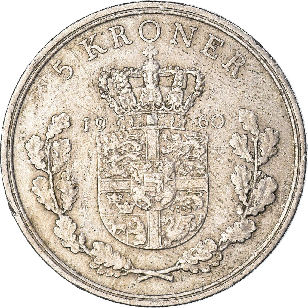 Munten, Denemarken, 5 Kroner, 1960