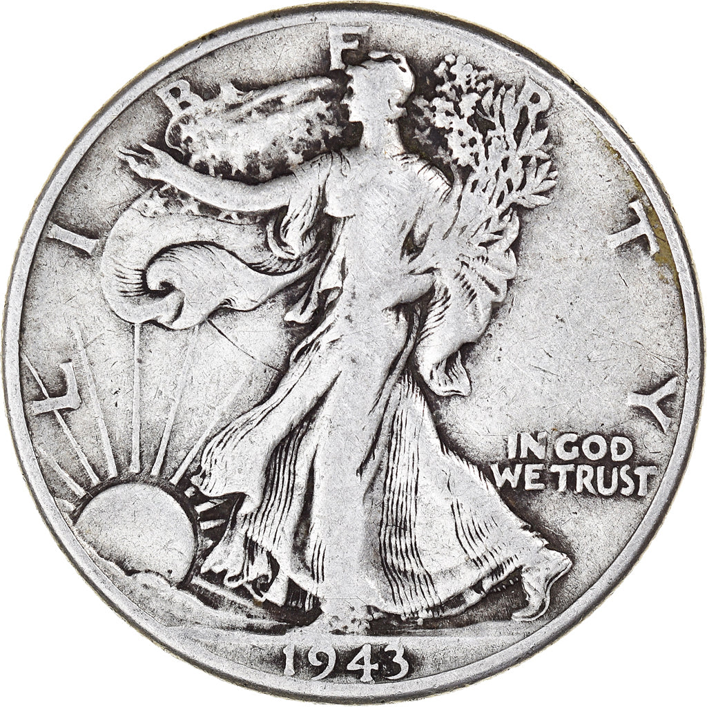 Coin, United States, Half Dollar, 1943, Philadelphia, VF(30-35), Silver, KM:142