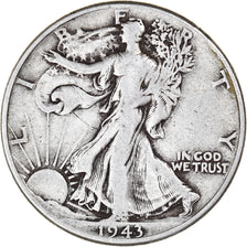 Coin, United States, Half Dollar, 1943, Philadelphia, VF(30-35), Silver, KM:142