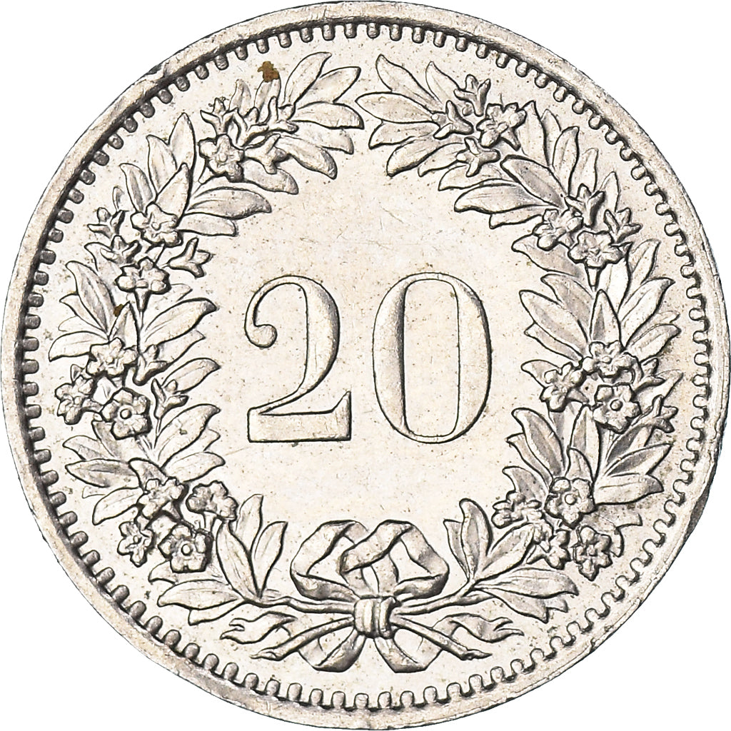 Münze, Schweiz, 20 Rappen, 1976