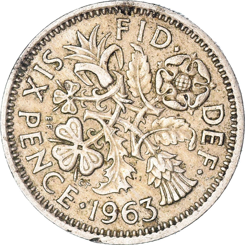 Monnaie, Grande-Bretagne, 6 Pence, 1963