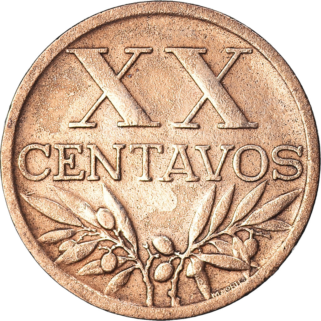 Coin, Portugal, 20 Centavos, 1944