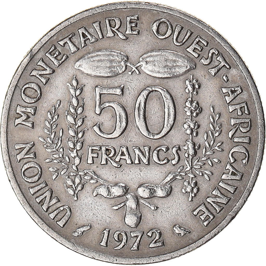 Münze, West African States, 50 Francs, 1972