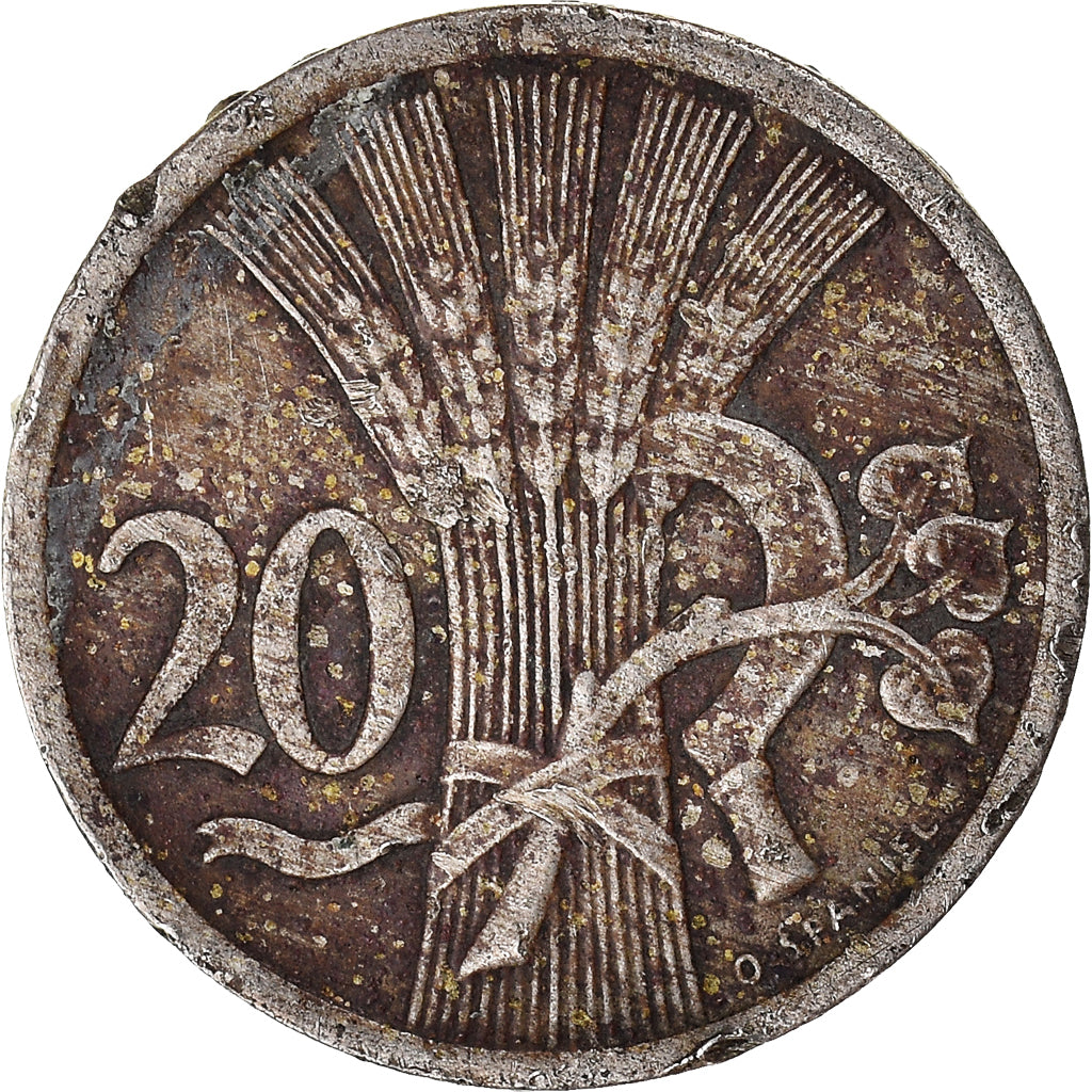 Coin, Czechoslovakia, 20 Haleru, 1924