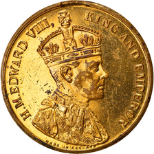 Royaume-Uni, Médaille, Edward VIII, Coronation, History, 1937, TB+, Copper Gilt