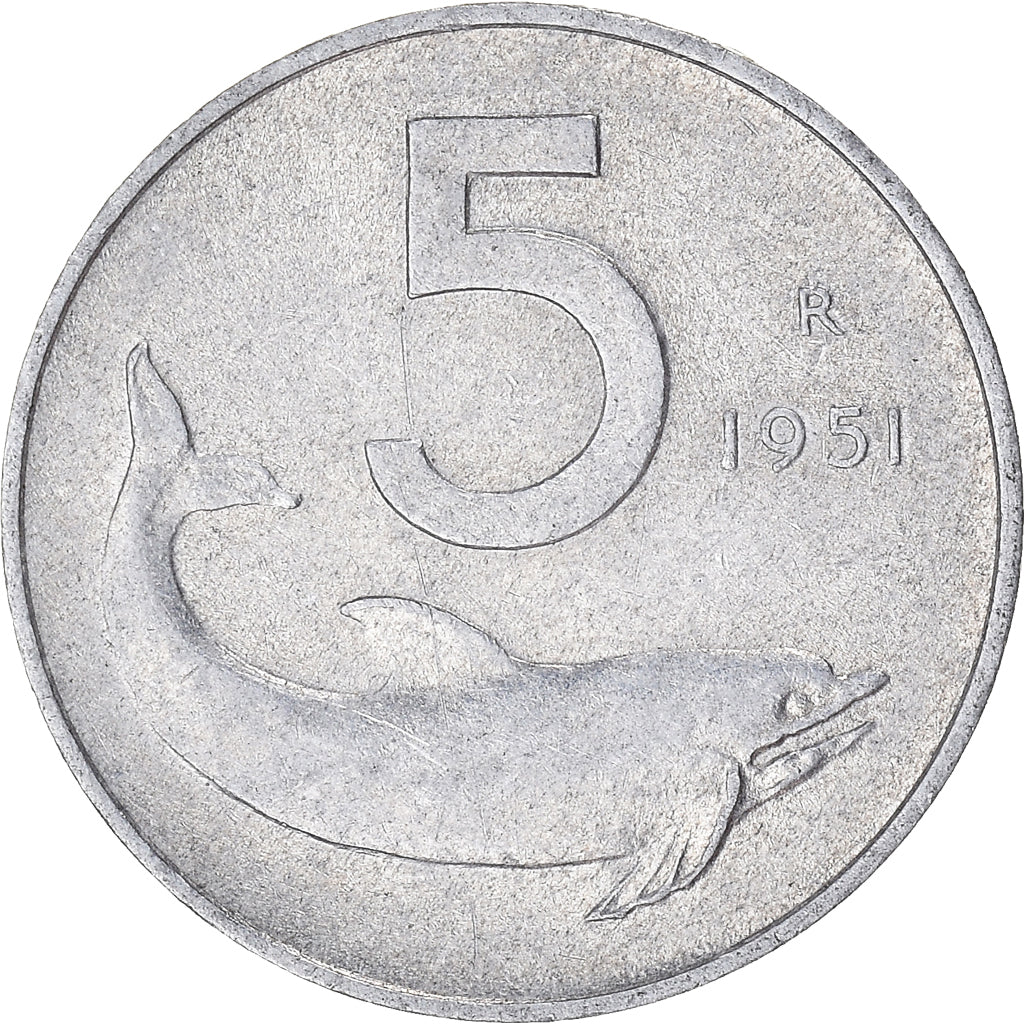 Moneda, Italia, 5 Lire, 1951
