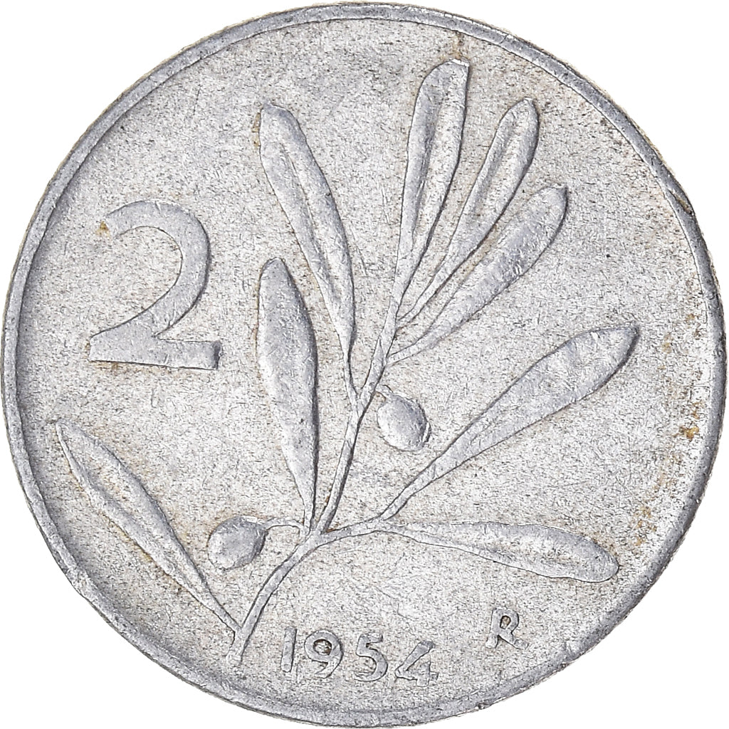 Coin, Italy, 2 Lire, 1954