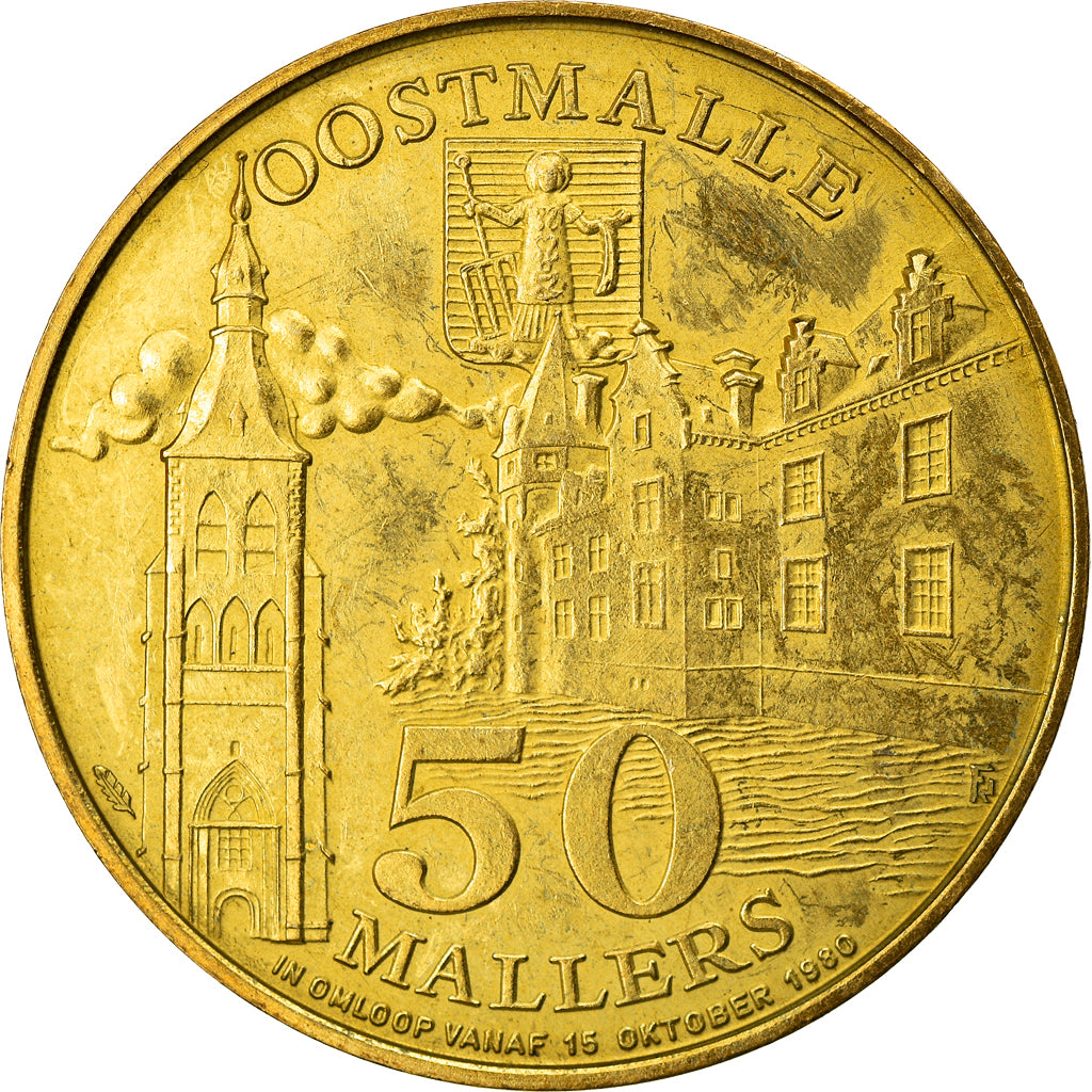Belgien, Token, Touristic token, Oostmalle, Westmalle, 50 Mallers, 1980, VZ