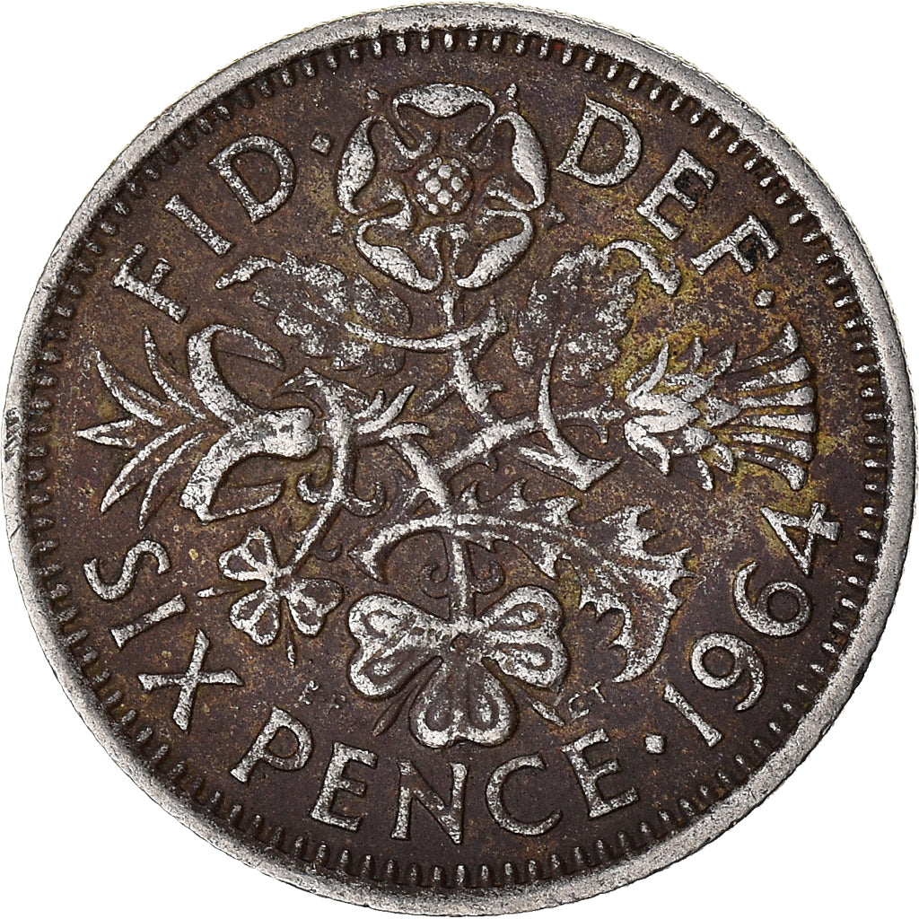 Monnaie, Grande-Bretagne, 6 Pence, 1964