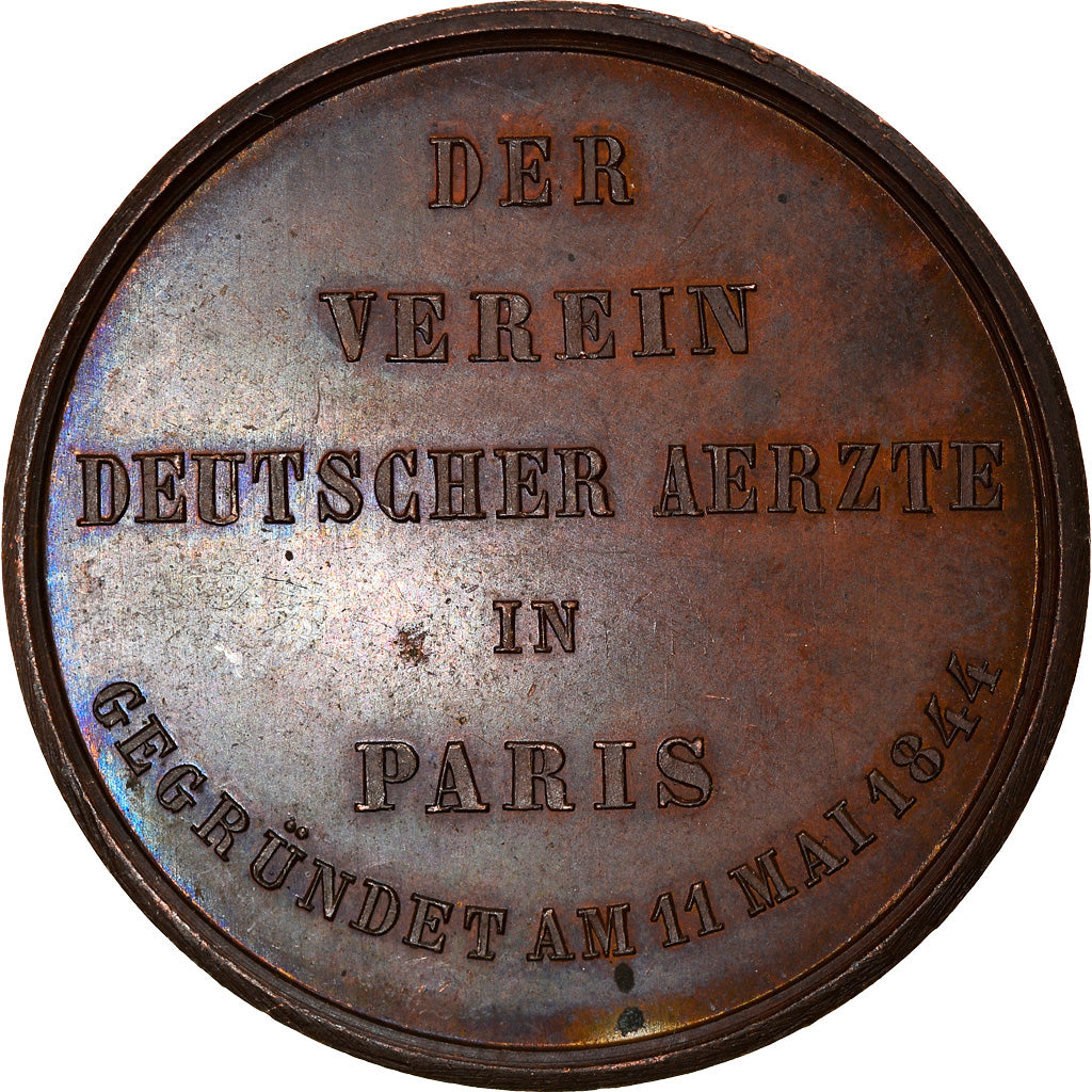 Allemagne, Jeton, Der Verein Deutscher Aertze in Paris, Medicine, 1844