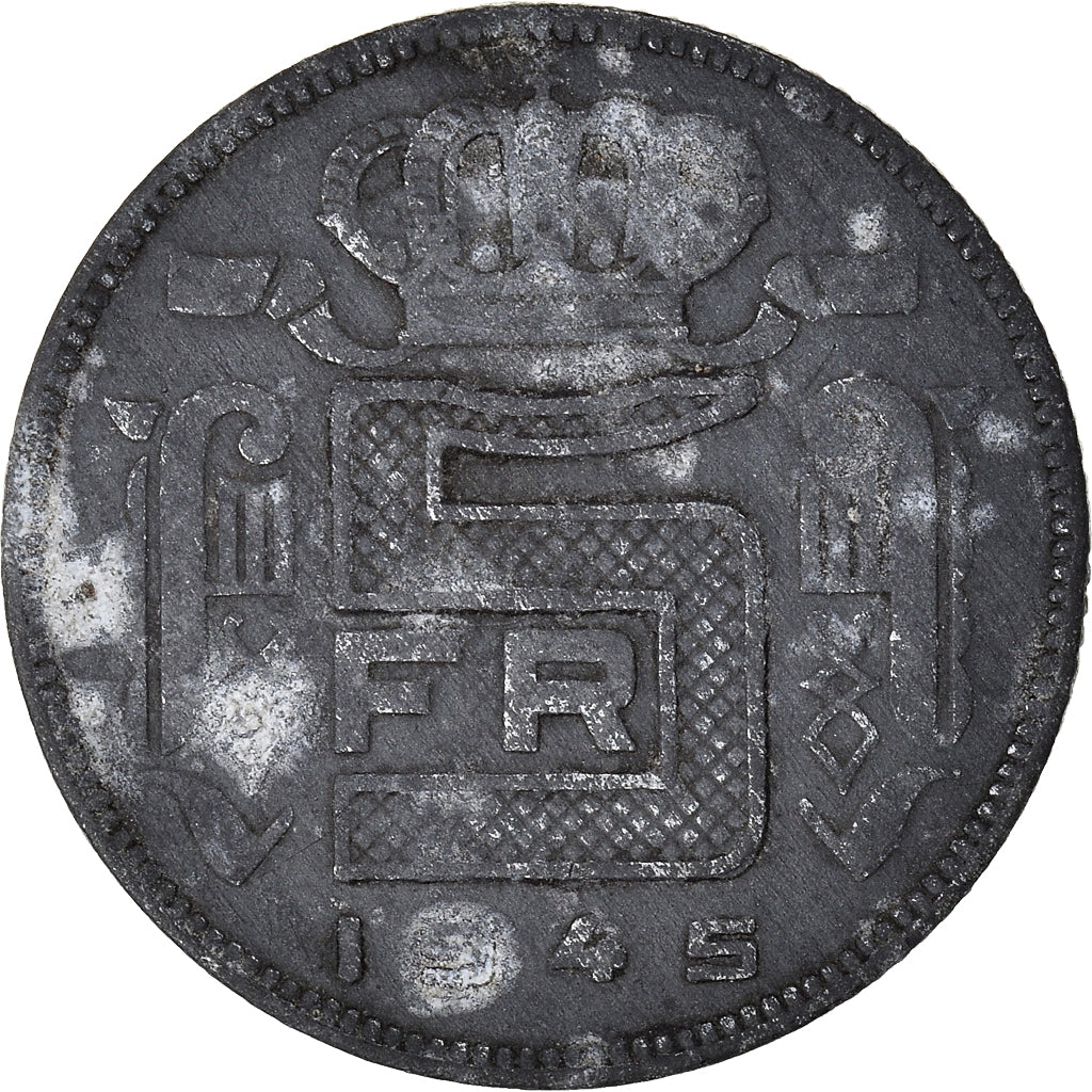Moneda, Bélgica, 5 Francs, 5 Frank, 1945