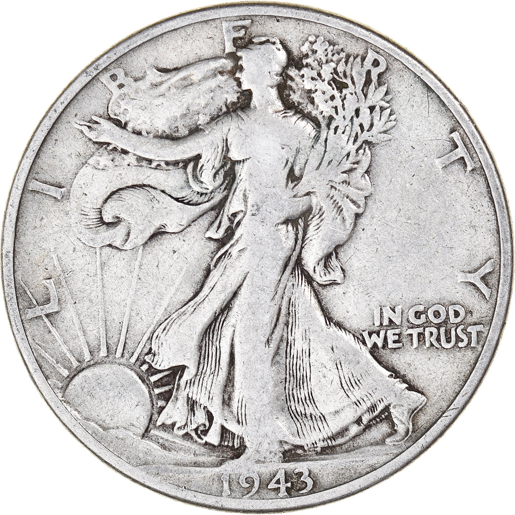 Coin, United States, Half Dollar, 1943, Philadelphia, VF(30-35), Silver, KM:142
