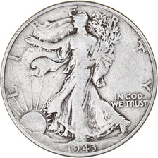 Coin, United States, Half Dollar, 1943, Philadelphia, VF(30-35), Silver, KM:142