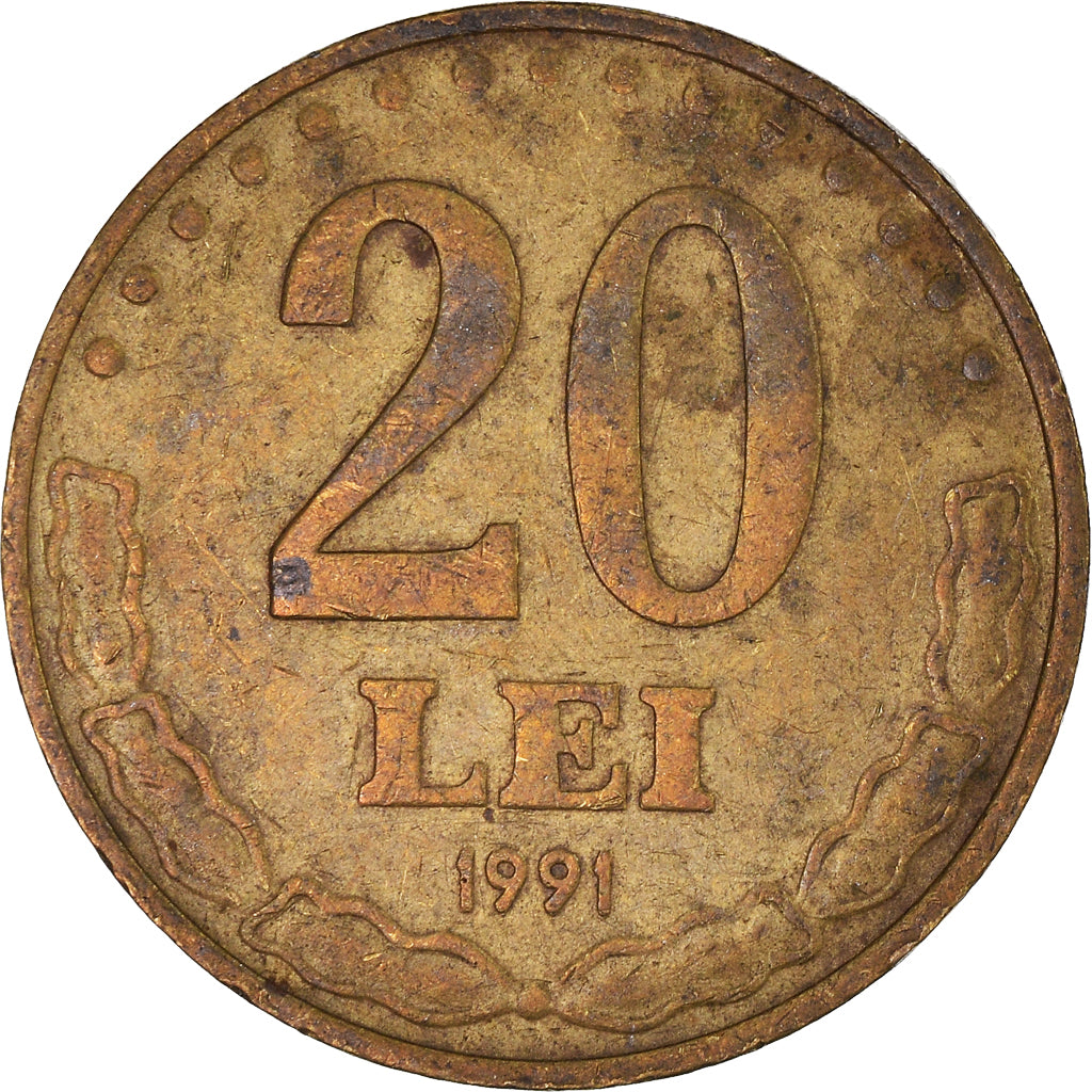 Münze, Rumänien, 20 Lei, 1991