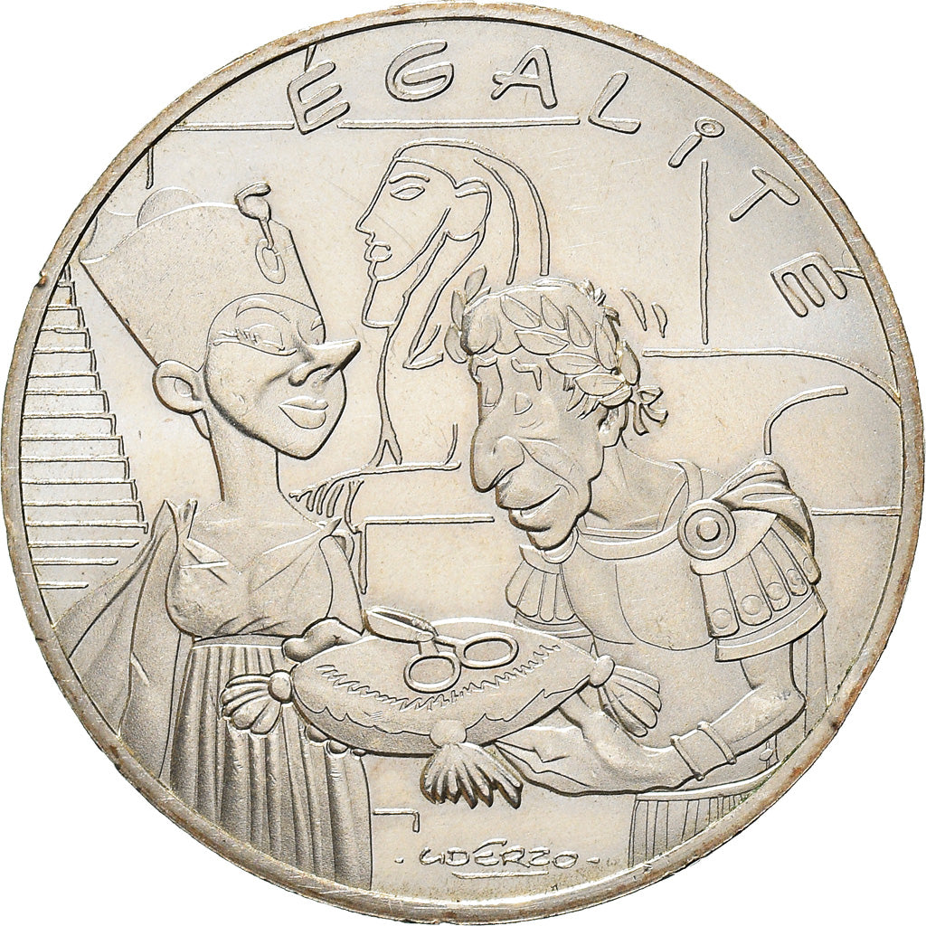France, 10 Euro, Egalité, Cléopatre, César, 2015, Paris, MS(63), Silver