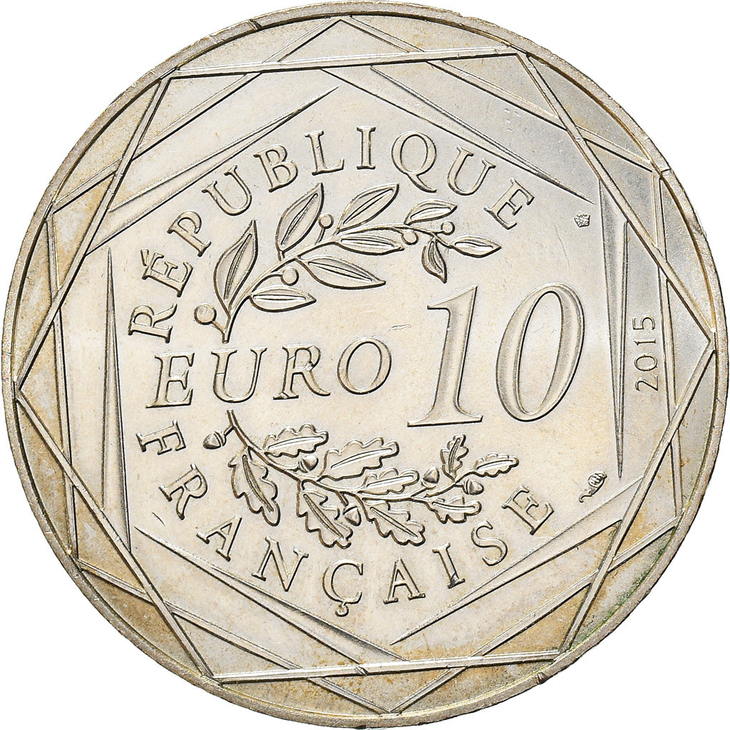 France, 10 Euro, Egalité, Cléopatre, César, 2015, Paris, MS(63), Silver