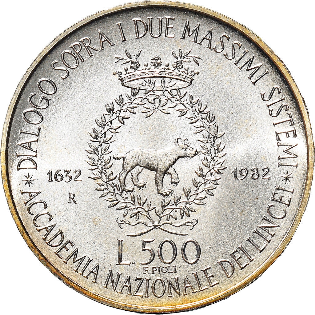 Coin, Italy, 500 Lire, 1982, Rome, MS(63), Silver, KM:113