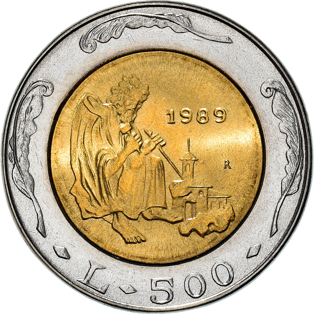 Munten, San Marino, 500 Lire, 1989, UNC, Bi-Metallic, KM:239