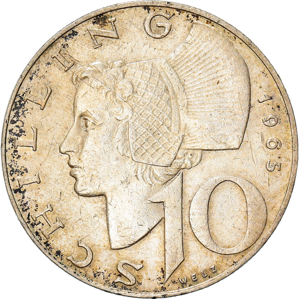 Moneda, Austria, 10 Schilling, 1965, MBC, Plata, KM:2882
