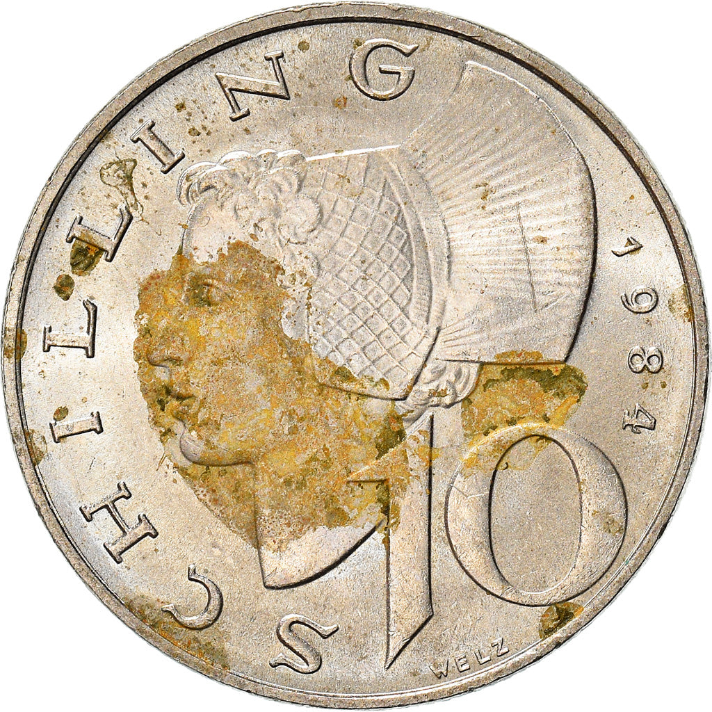 Coin, Austria, 10 Schilling, 1984, VF(20-25), Copper-Nickel Plated Nickel