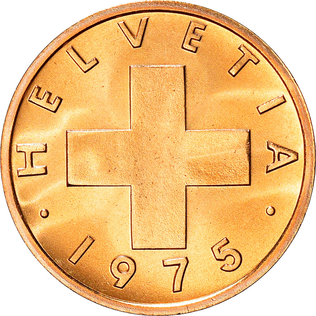 Coin, Switzerland, Rappen, 1975, Bern, MS(63), Bronze, KM:46