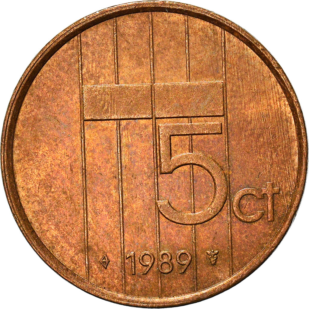 Coin, Netherlands, Beatrix, 5 Cents, 1989, VF(20-25), Bronze, KM:202