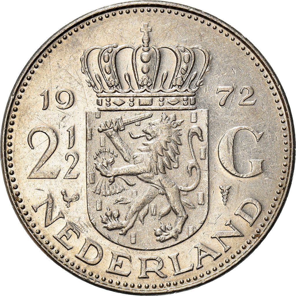 Monnaie, Pays-Bas, Juliana, 2-1/2 Gulden, 1972, TTB, Nickel, KM:191