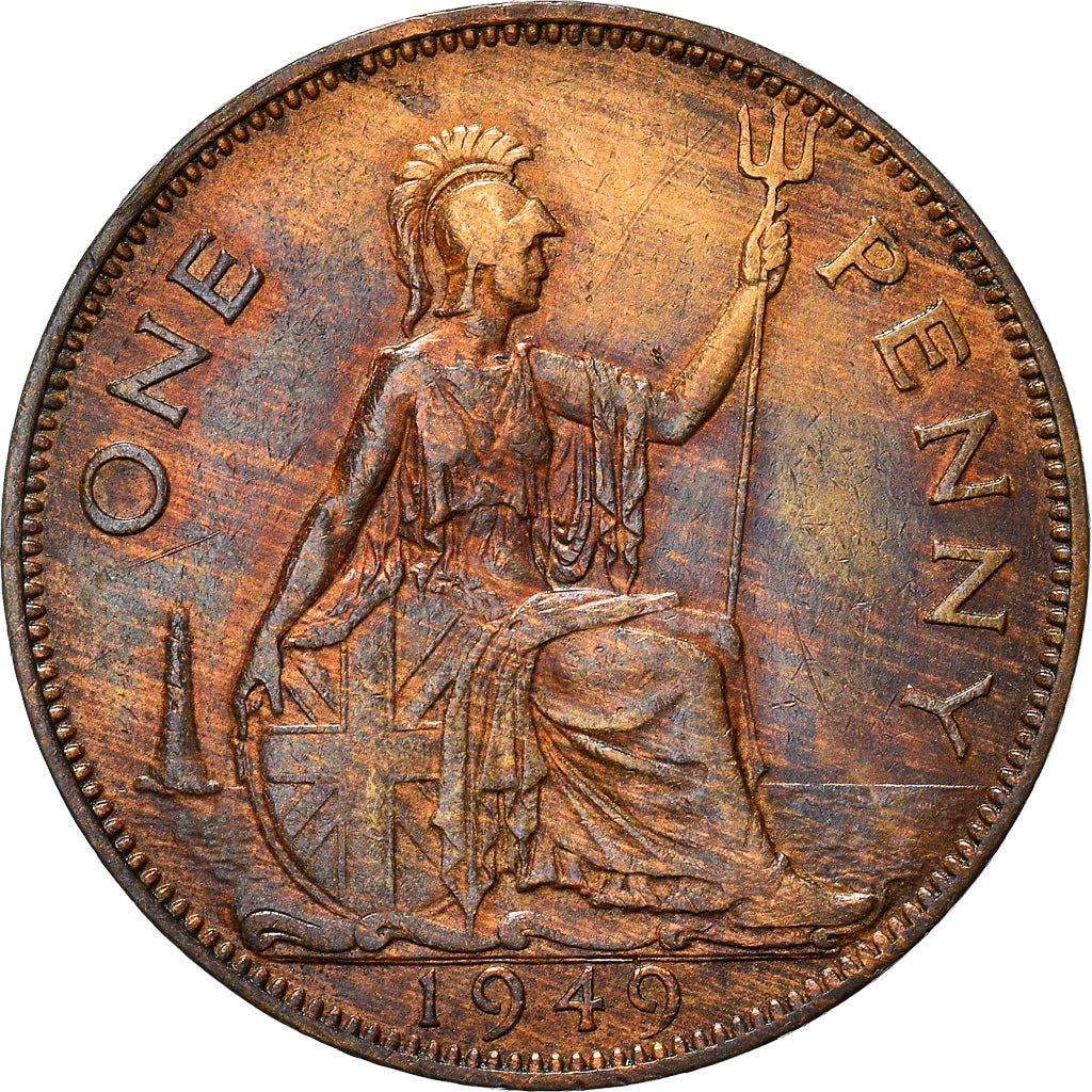 Coin, Great Britain, George VI, Penny, 1949, EF(40-45), Bronze, KM:869