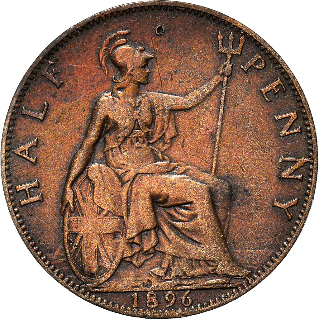 Coin, Great Britain, Victoria, 1/2 Penny, 1896, VF(30-35), Bronze, KM:789