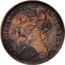 Coin, Great Britain, Victoria, Farthing, 1881, Heaton, AU(55-58), Bronze, KM:753