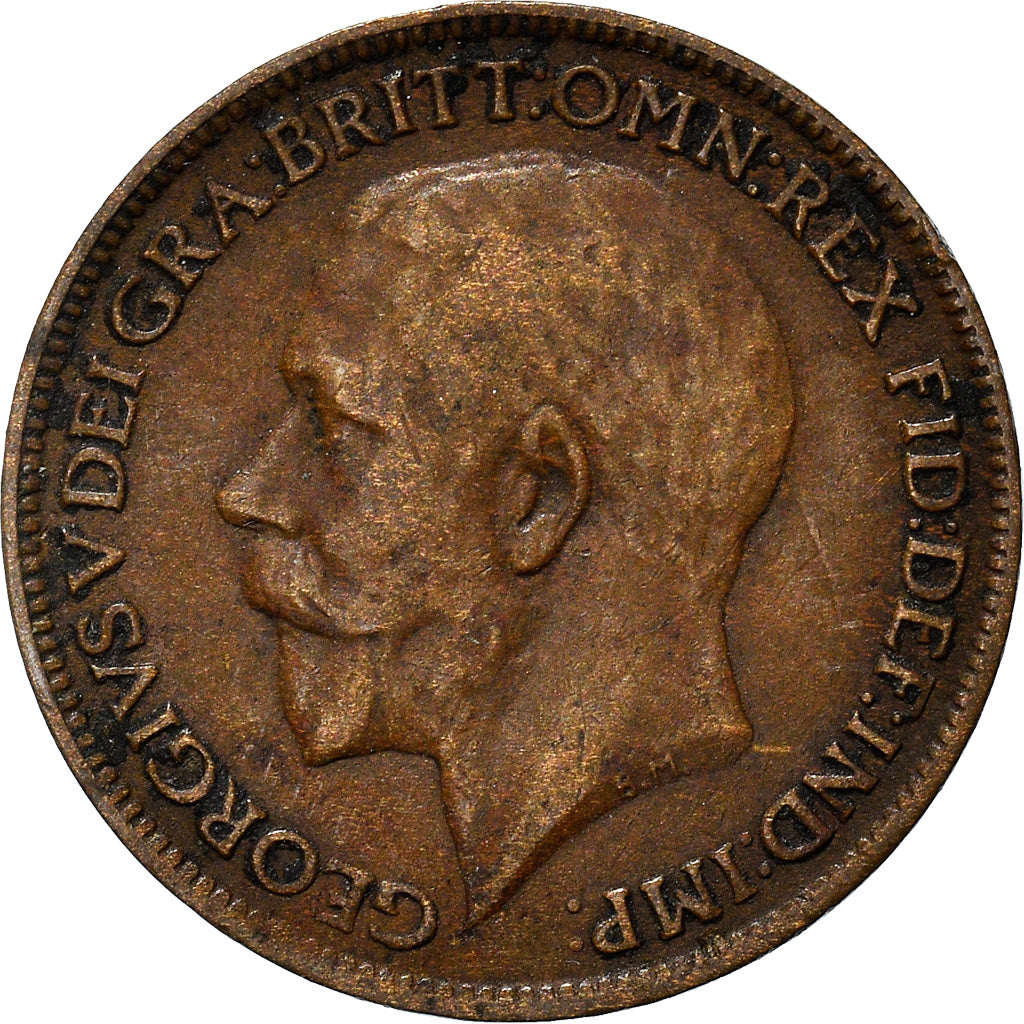 Coin, Great Britain, George V, Farthing, 1919, VF(30-35), Bronze, KM:808.2