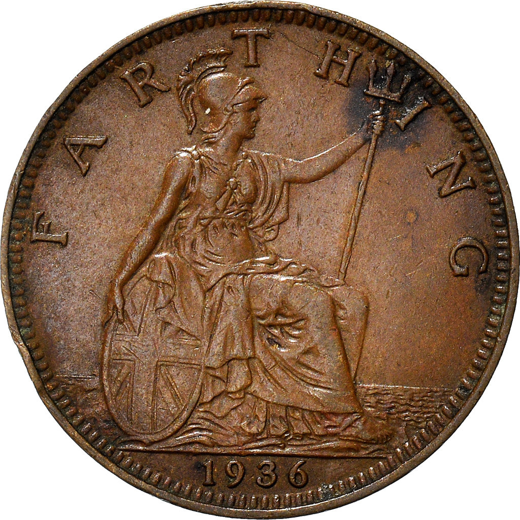 Coin, Great Britain, George V, Farthing, 1936, AU(50-53), Bronze, KM:825