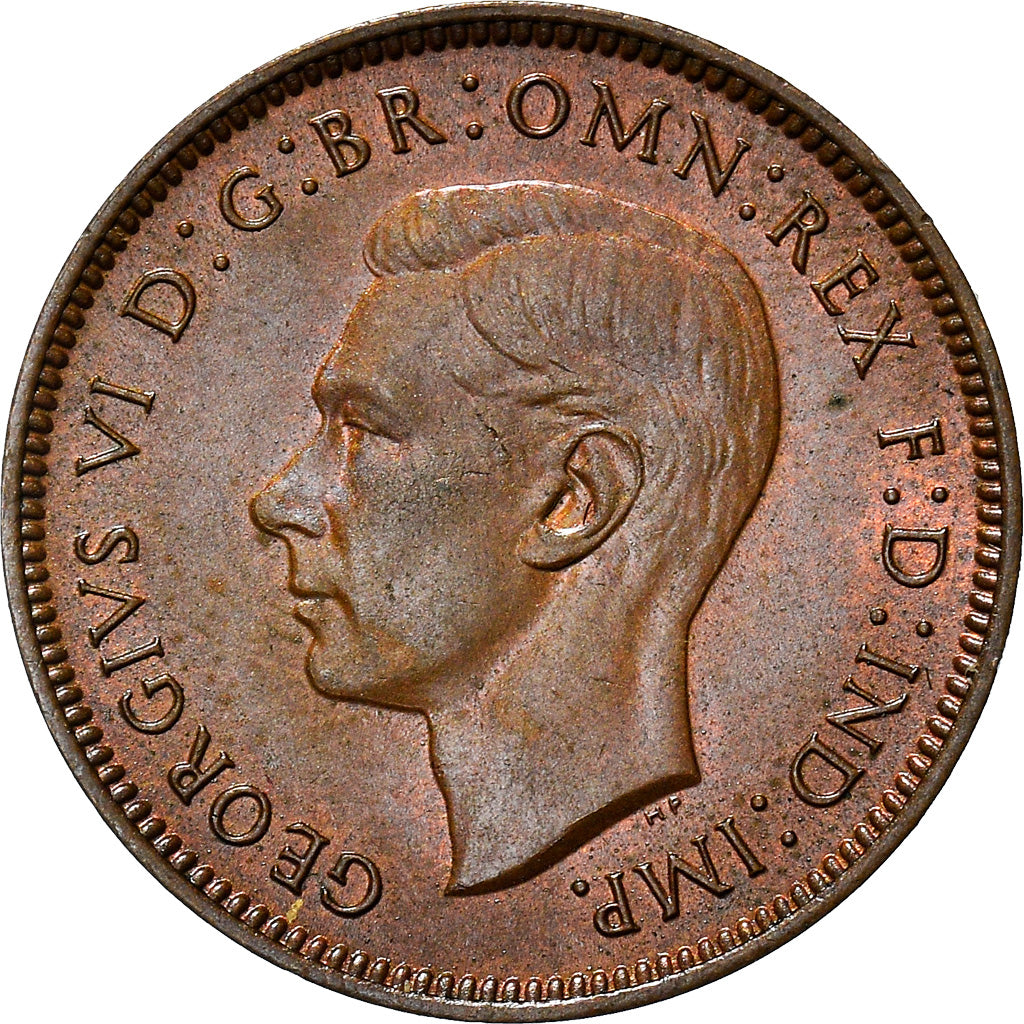 Coin, Great Britain, George VI, Farthing, 1947, AU(50-53), Bronze, KM:843