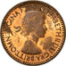 Moneda, Gran Bretaña, Elizabeth II, Farthing, 1953, BC+, Bronce, KM:881