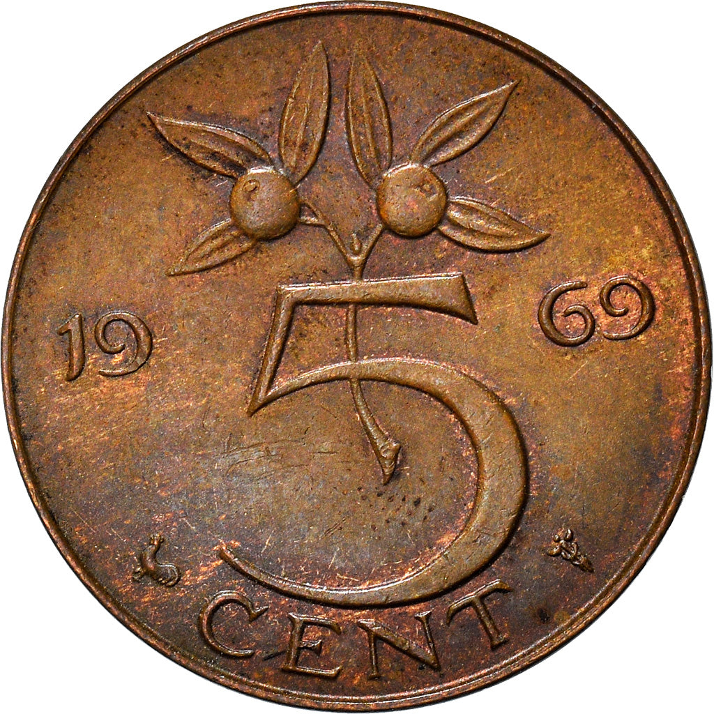 Monnaie, Pays-Bas, Juliana, 5 Cents, 1969, TTB, Bronze, KM:181
