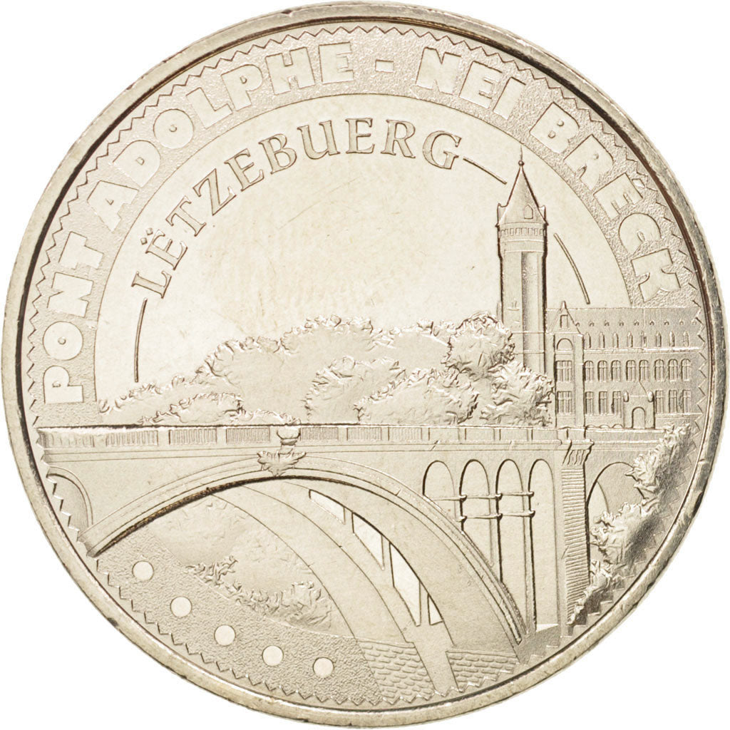 Lussemburgo, Token, Tourist Token, Pont Adolphe - Argenté, 2015, Monnaie de...