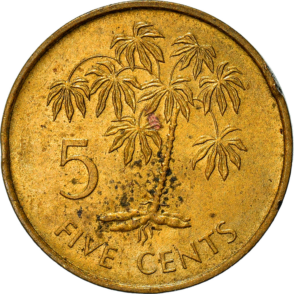 Moneda, Seychelles, 5 Cents, 1982, British Royal Mint, BC+, Latón, KM:47.1