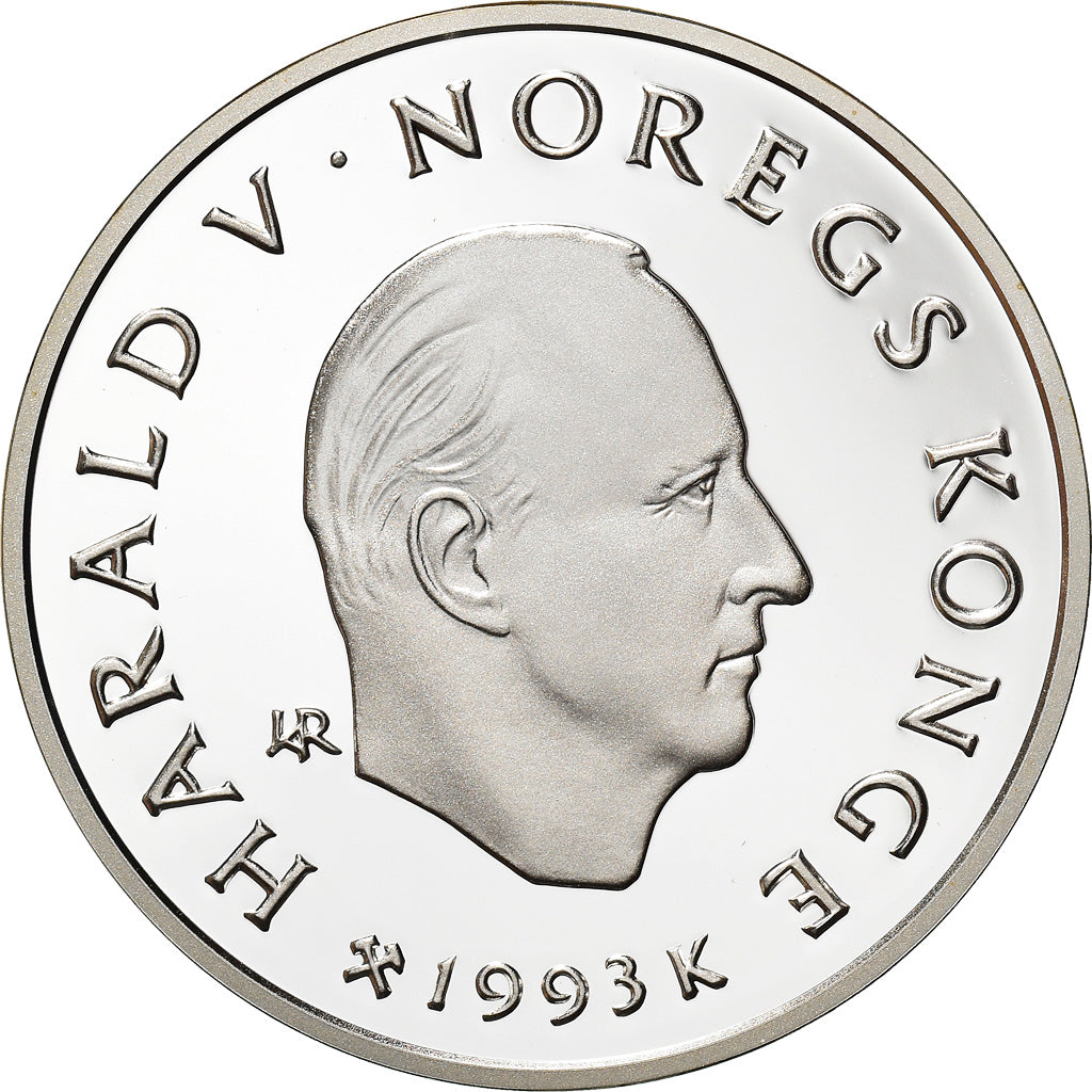 Monnaie, Norvège, Harald V, 100 Kroner, 1993, BE, FDC, Argent, KM:449