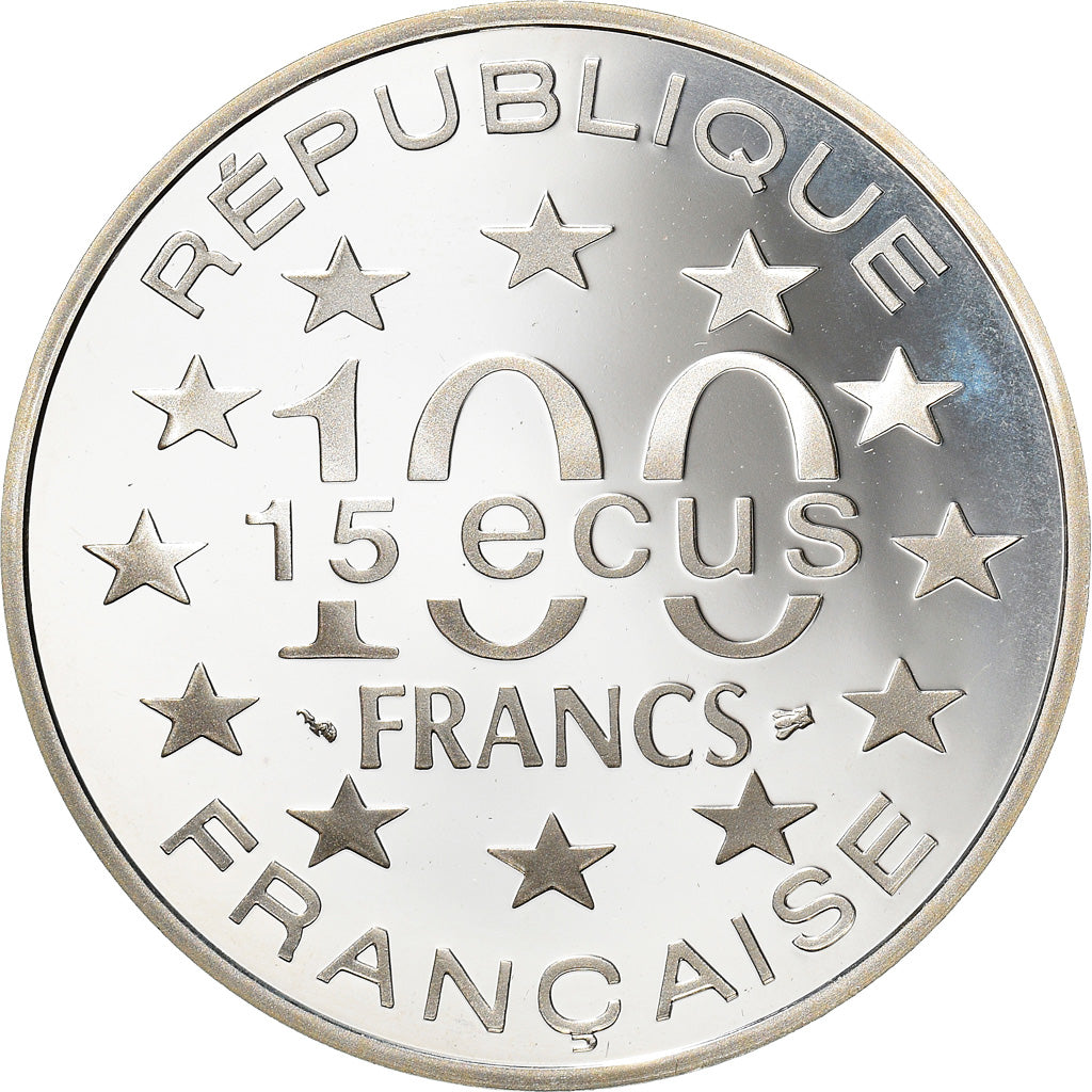 Coin, France, L'Alhambra, 100 Francs-15 Ecus, 1995, BE, MS(65-70), Silver