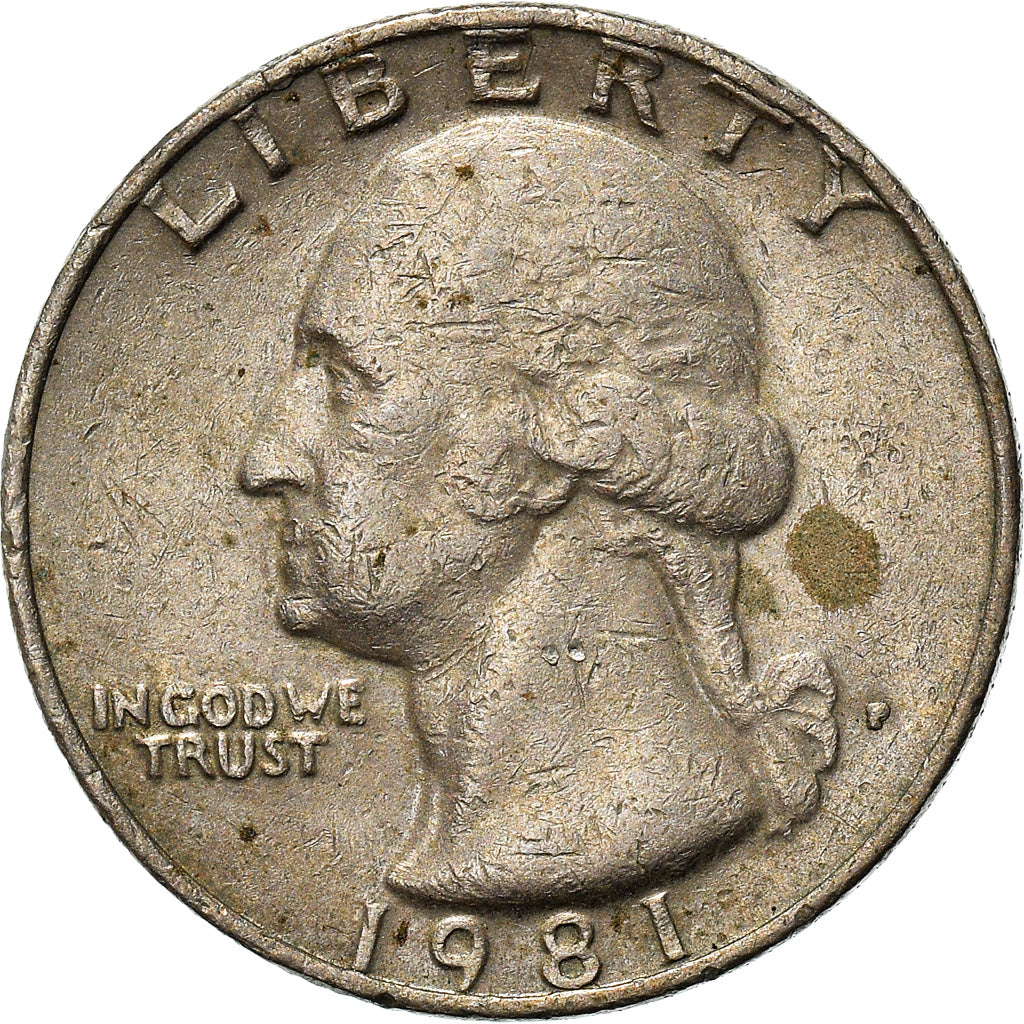 Coin, United States, Washington Quarter, Quarter, 1981, U.S. Mint, Philadelphia