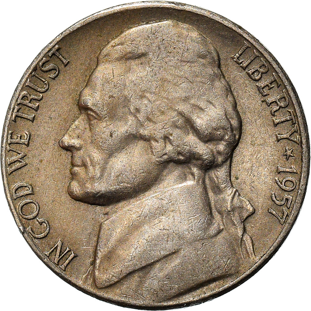 Munten, Verenigde Staten, Jefferson Nickel, 5 Cents, 1957, U.S. Mint, Denver