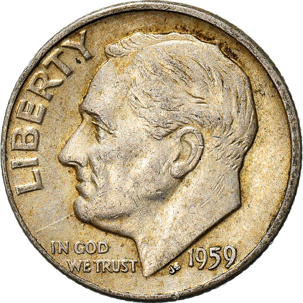 Moneda, Estados Unidos, Roosevelt Dime, Dime, 1959, U.S. Mint, Denver, MBC