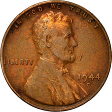Coin, United States, Lincoln Cent, Cent, 1944, U.S. Mint, Denver, VF(30-35)