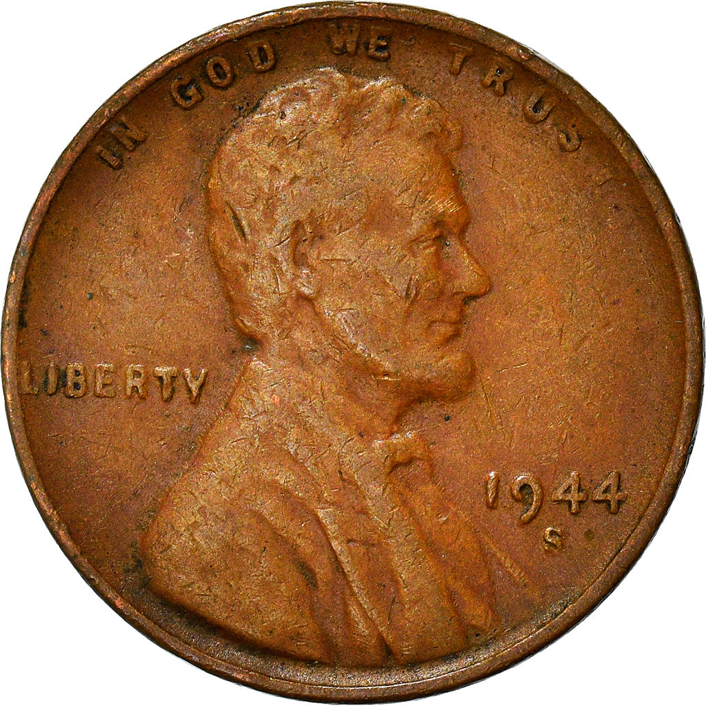 Coin, United States, Lincoln Cent, Cent, 1944, U.S. Mint, San Francisco