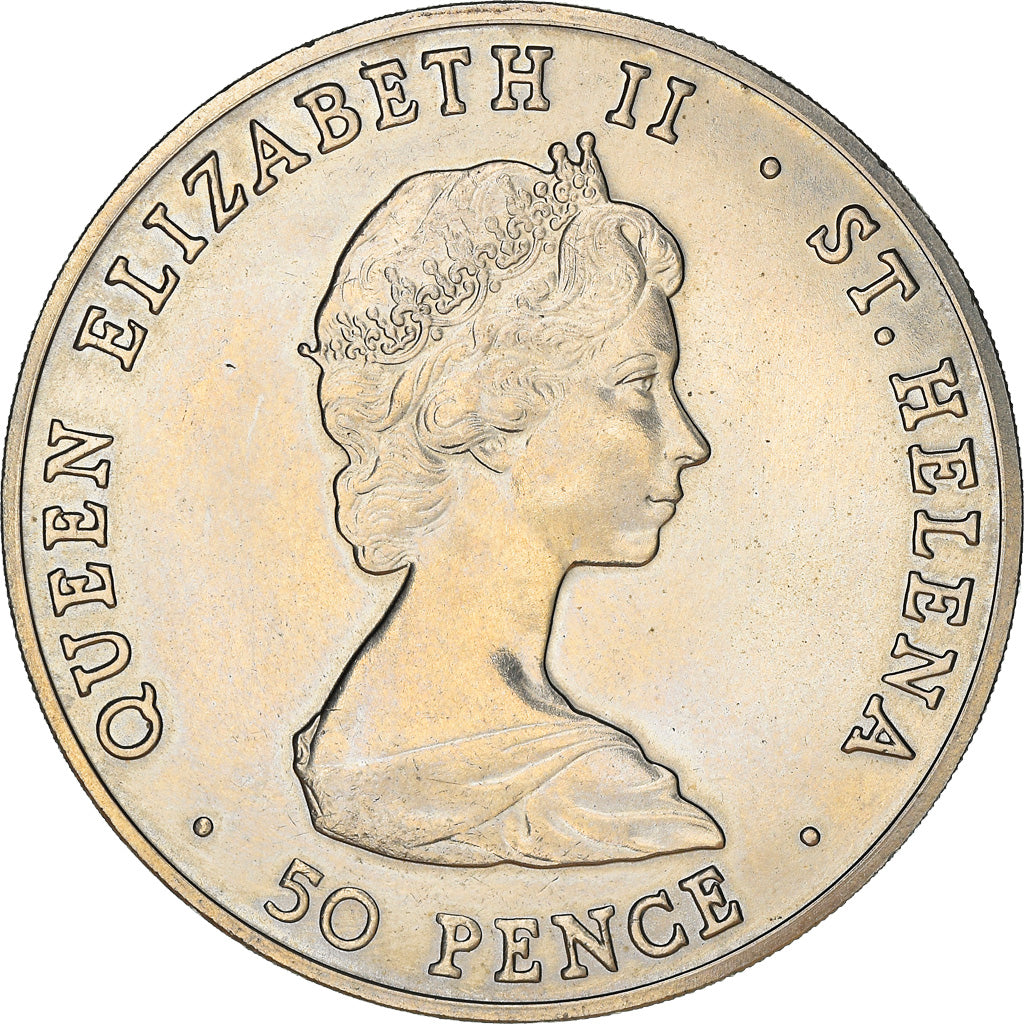 Coin, SAINT HELENA & ASCENSION, 50 Pence, 1984, Royal Visit ANDROW, AU(55-58)